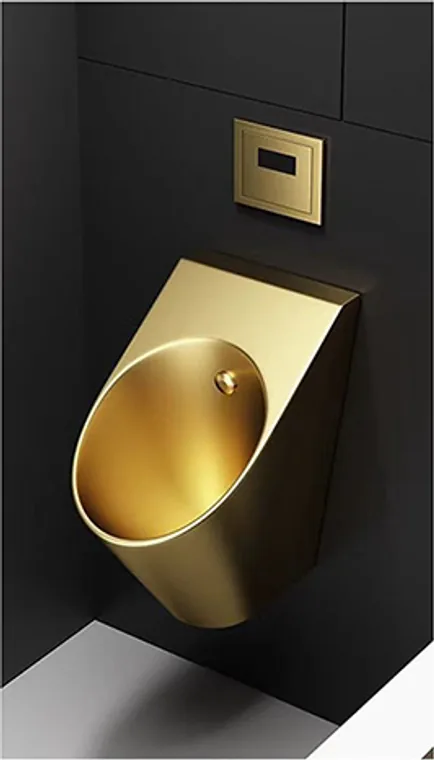 A stainless steel urinal designed for commercial bathroom, hospitality and public sanitary projects.
