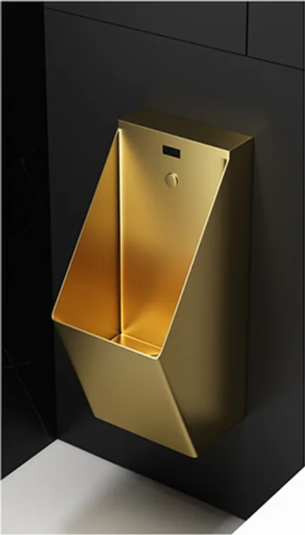 A stainless steel urinal designed for commercial bathroom, hospitality and public sanitary projects.