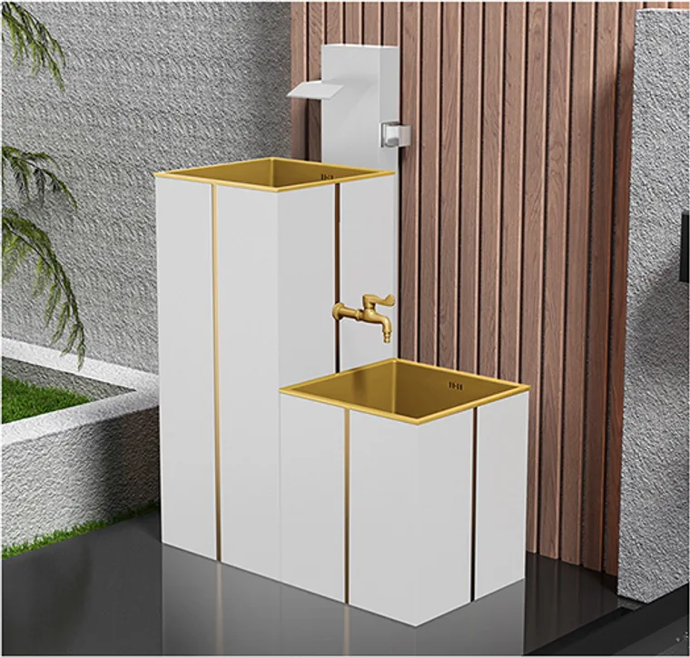 8402-wall-cabinet أسود مع لمسة ذهبية أدوات صحية خارجية