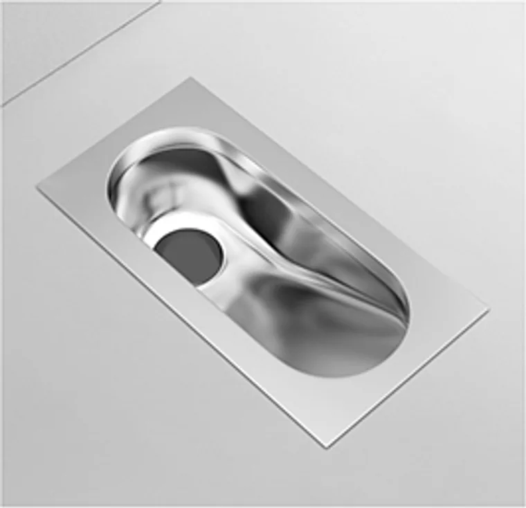 8602 فضي ستانلس ستيل مرحاض قرفصاء