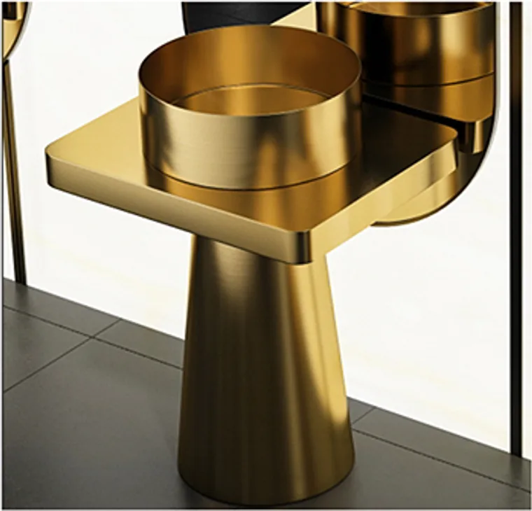 customized pedestal-08 ذهبي حوض عمودي مخصص