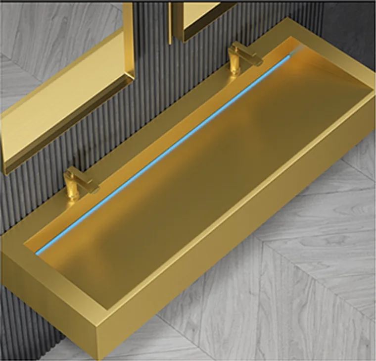 customized pedestal-10 ذهبي حوض عمودي مخصص