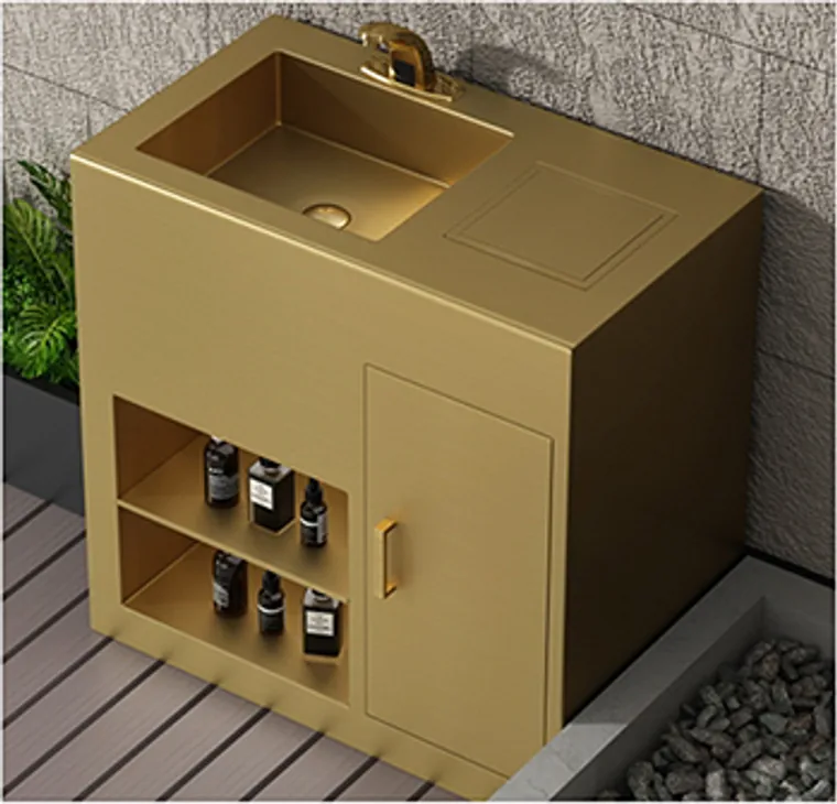 customized pedestal-16 ذهبي حوض عمودي مخصص